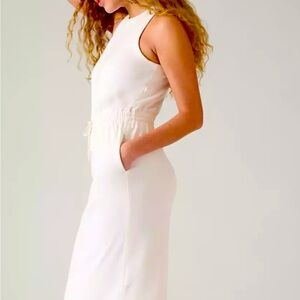 Athleta New Athleta XS Seasoft MIDI Dress Magnolia White.